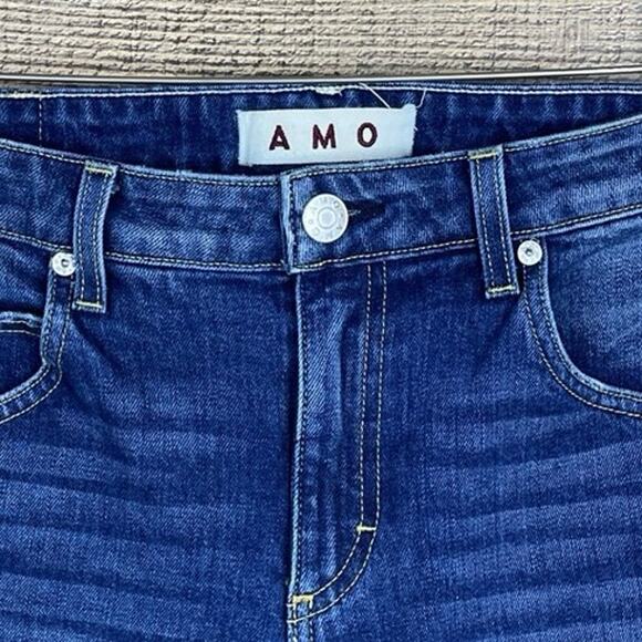 AMO Twist Zip Skinny Jeans Ankle Zipper Sapphire Blue Denim Size 30 - Picture 5 of 12